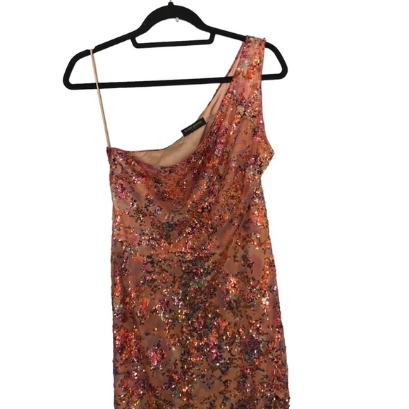 NEW Ramy Brook Rosie Sequin Column Gown One Shoulder Dress - Picture 5 of 9